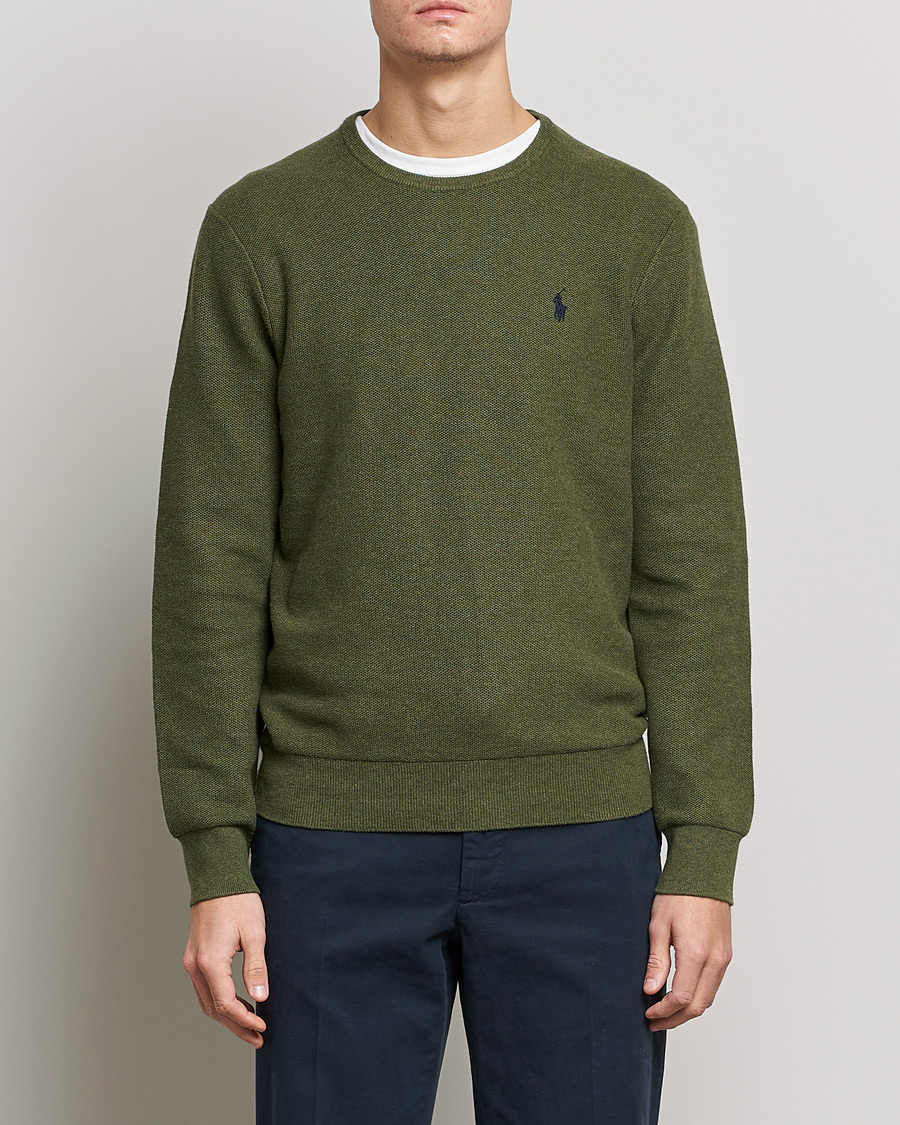 Heren | Truien | Polo Ralph Lauren | Textured Knitted Crew Neck Olive Heather