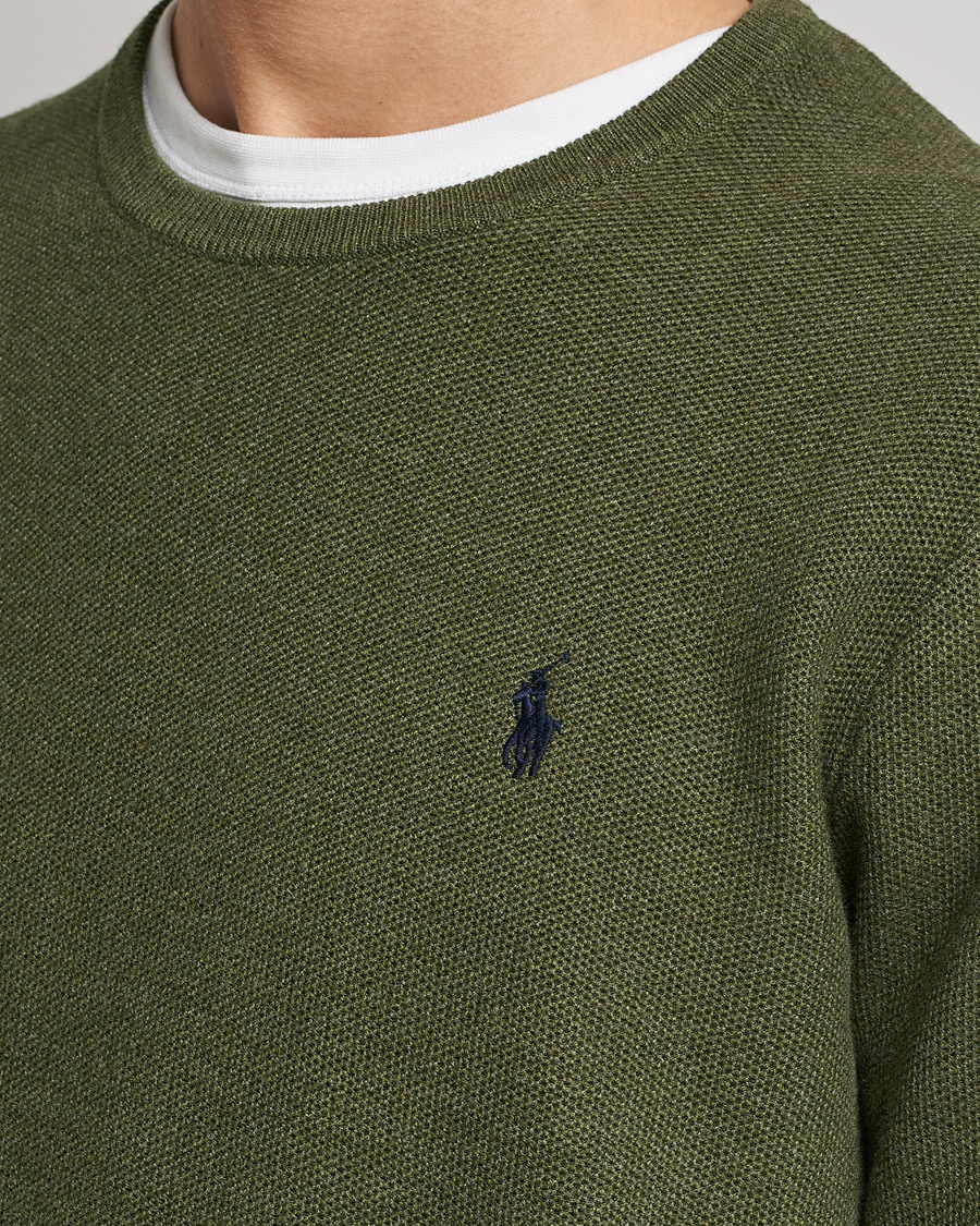 Heren | Truien | Polo Ralph Lauren | Textured Knitted Crew Neck Olive Heather