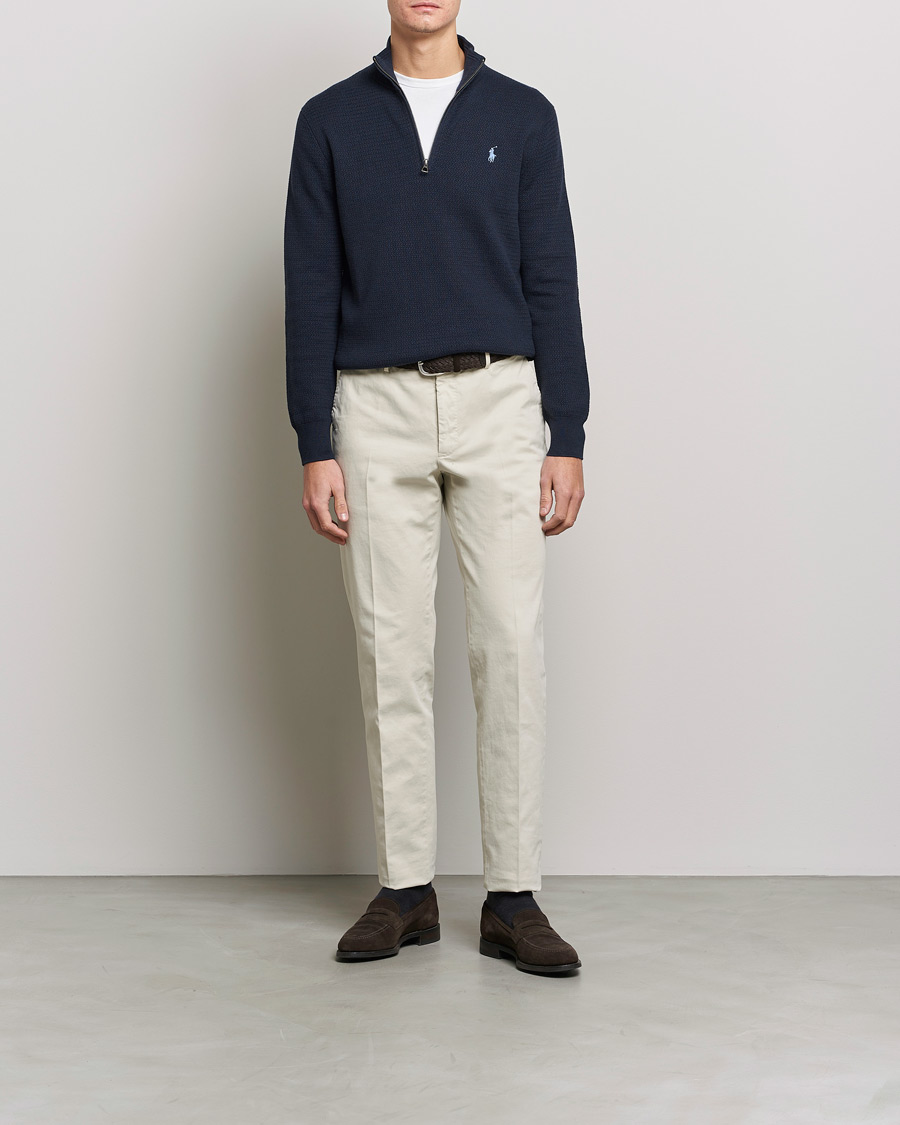 Heren | Truien | Polo Ralph Lauren | Textured Half Zip Navy Heather