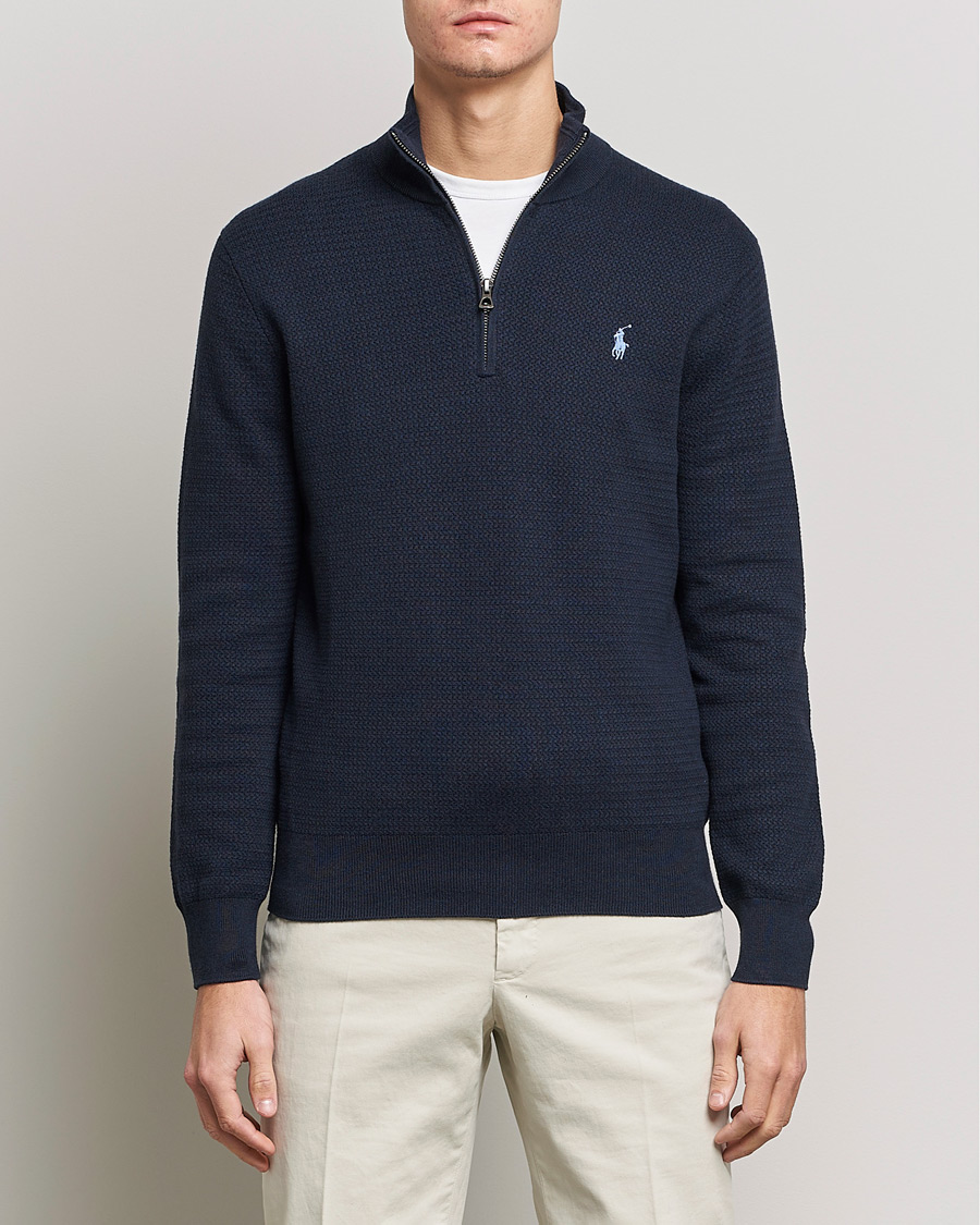 Heren | Truien | Polo Ralph Lauren | Textured Half Zip Navy Heather