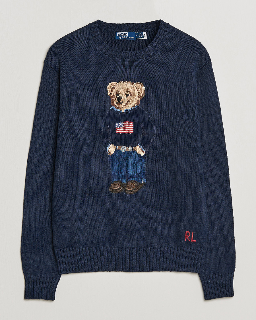 Heren | Truien | Polo Ralph Lauren | Flag Bear Knitted Sweater Navy