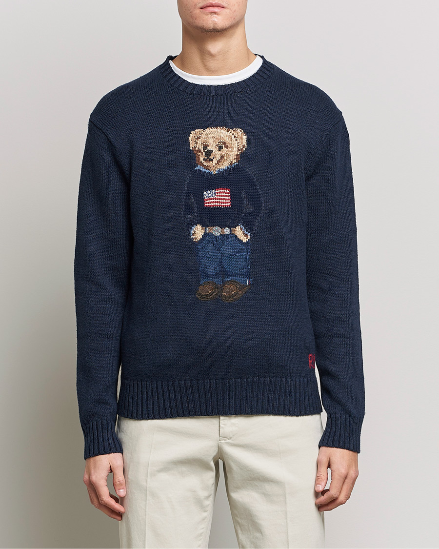 Heren | Truien | Polo Ralph Lauren | Flag Bear Knitted Sweater Navy