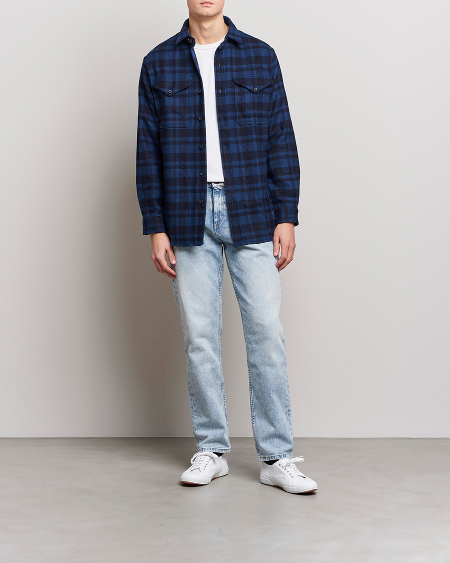 Heren | Overhemden | Polo Ralph Lauren | Wool Blend Checked Overshirt Blue/Navy