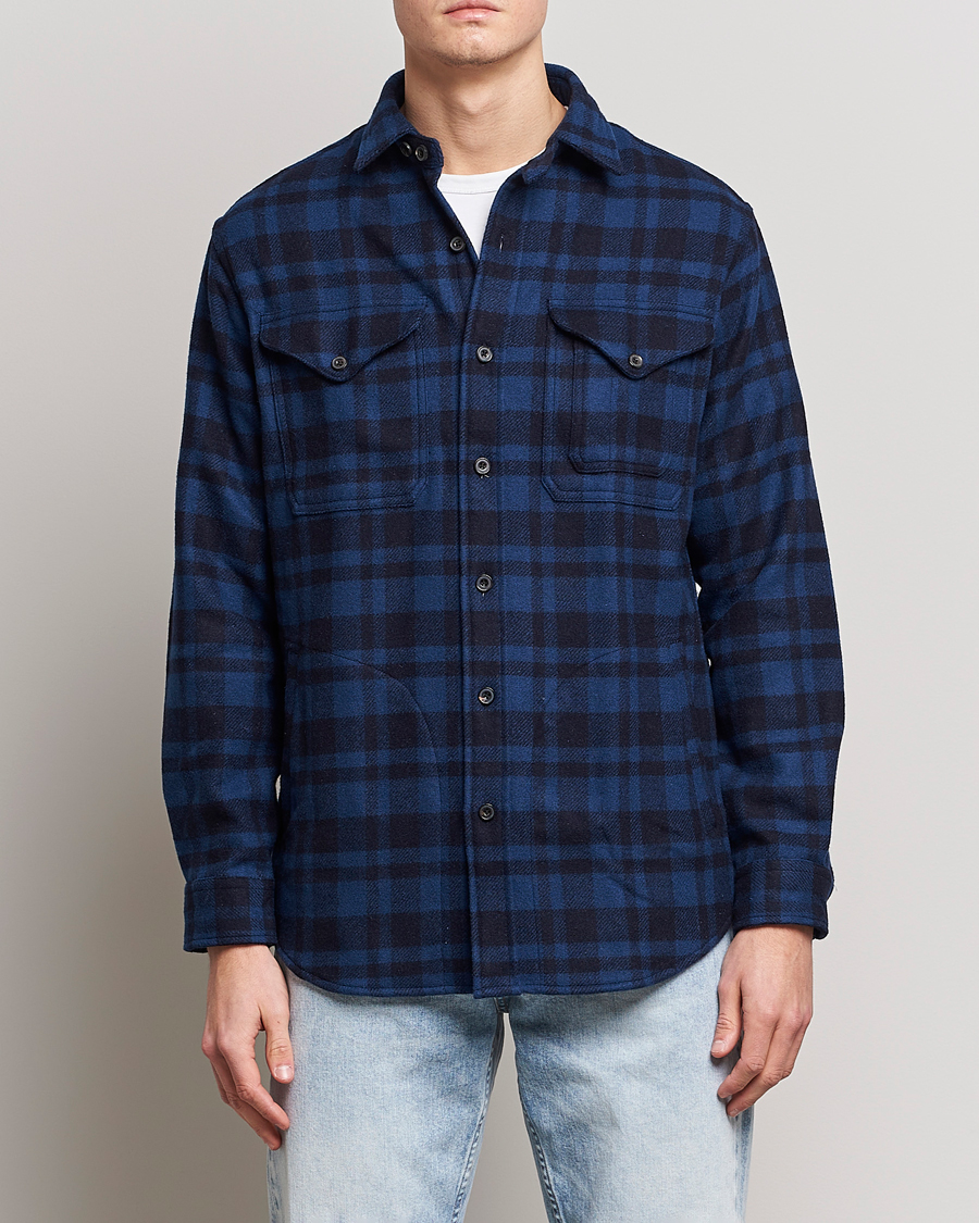 Heren | Overhemden | Polo Ralph Lauren | Wool Blend Checked Overshirt Blue/Navy