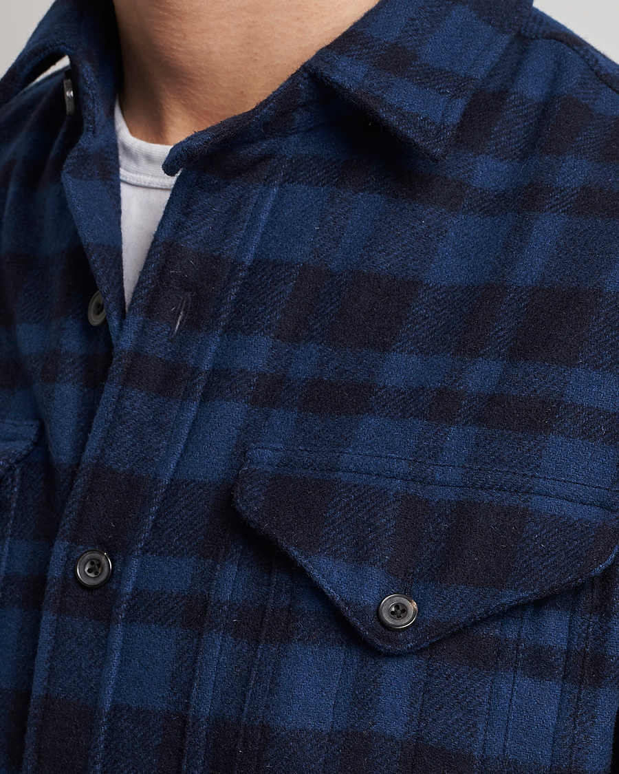 Heren | Overhemden | Polo Ralph Lauren | Wool Blend Checked Overshirt Blue/Navy