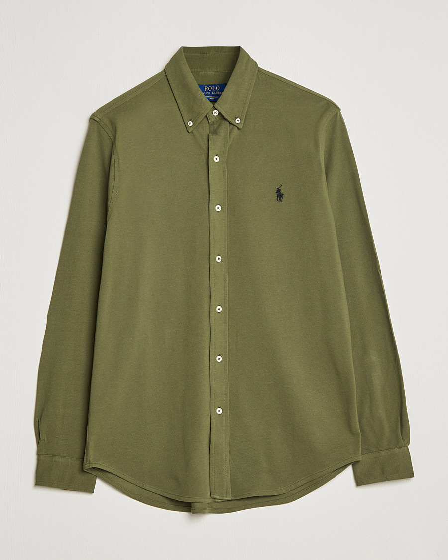 Heren | Overhemden | Polo Ralph Lauren | Slim Fit Featherweight Mesh Shirt Dark Sage