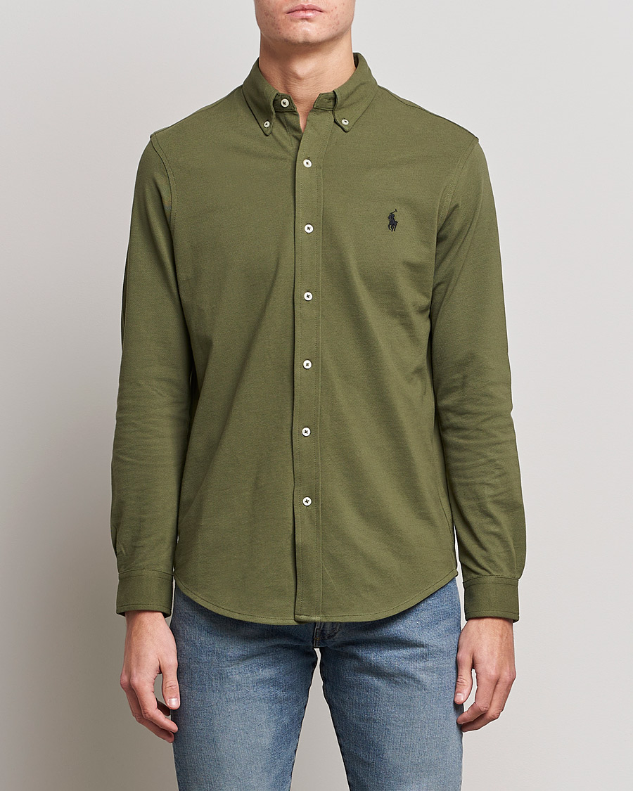 Heren | Casual | Polo Ralph Lauren | Slim Fit Featherweight Mesh Shirt Dark Sage