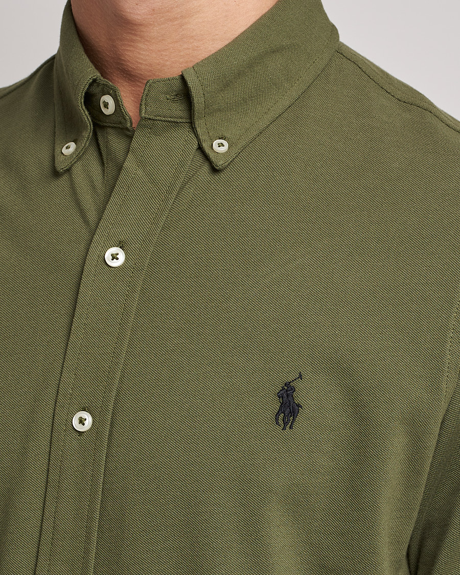 Heren | Overhemden | Polo Ralph Lauren | Slim Fit Featherweight Mesh Shirt Dark Sage