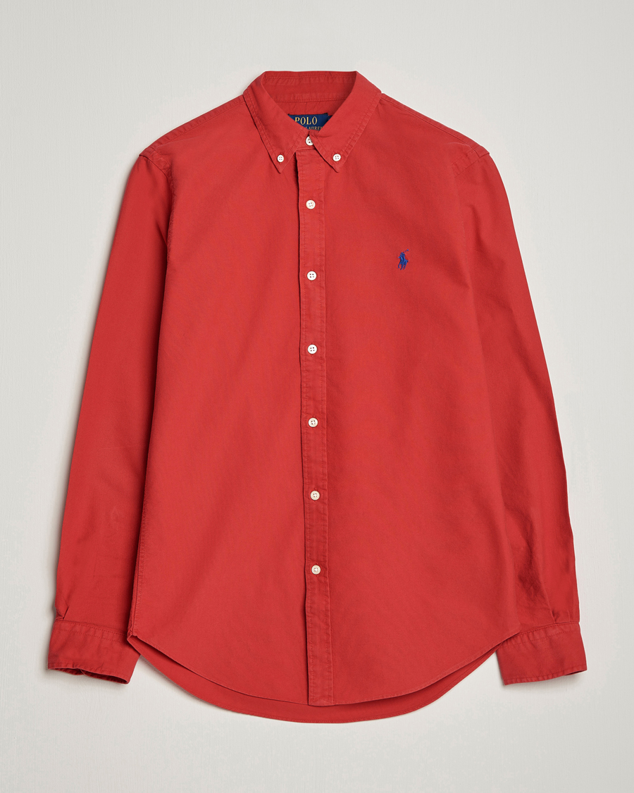 Heren | Overhemden | Polo Ralph Lauren | Slim Fit Garment Dyed Oxford Shirt Red