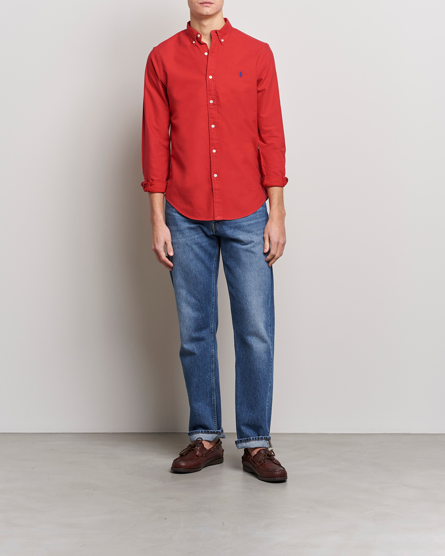 Heren | Overhemden | Polo Ralph Lauren | Slim Fit Garment Dyed Oxford Shirt Red