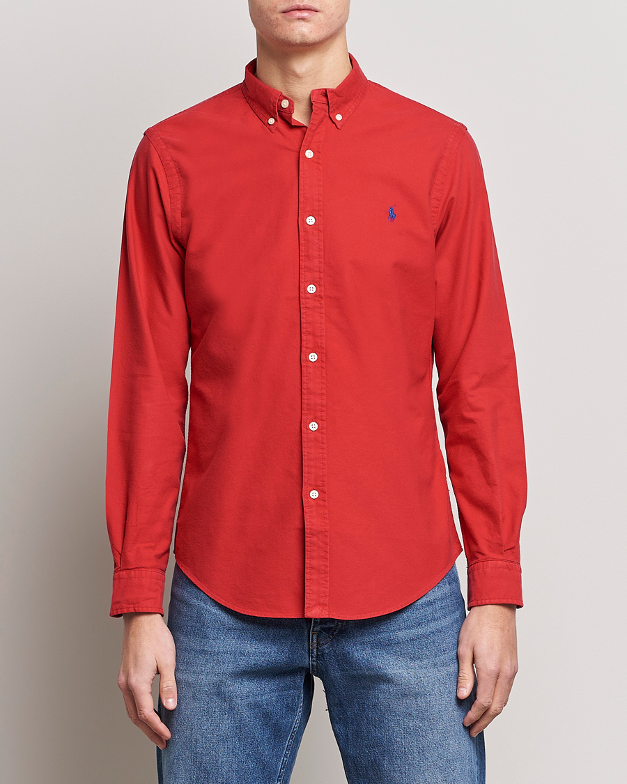 Heren | Overhemden | Polo Ralph Lauren | Slim Fit Garment Dyed Oxford Shirt Red
