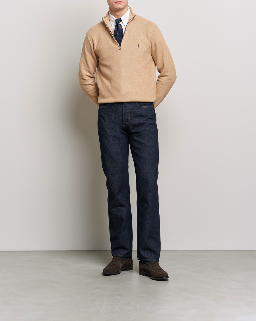 Heren | Truien | Polo Ralph Lauren | Cotton Half Zip Camel Melange