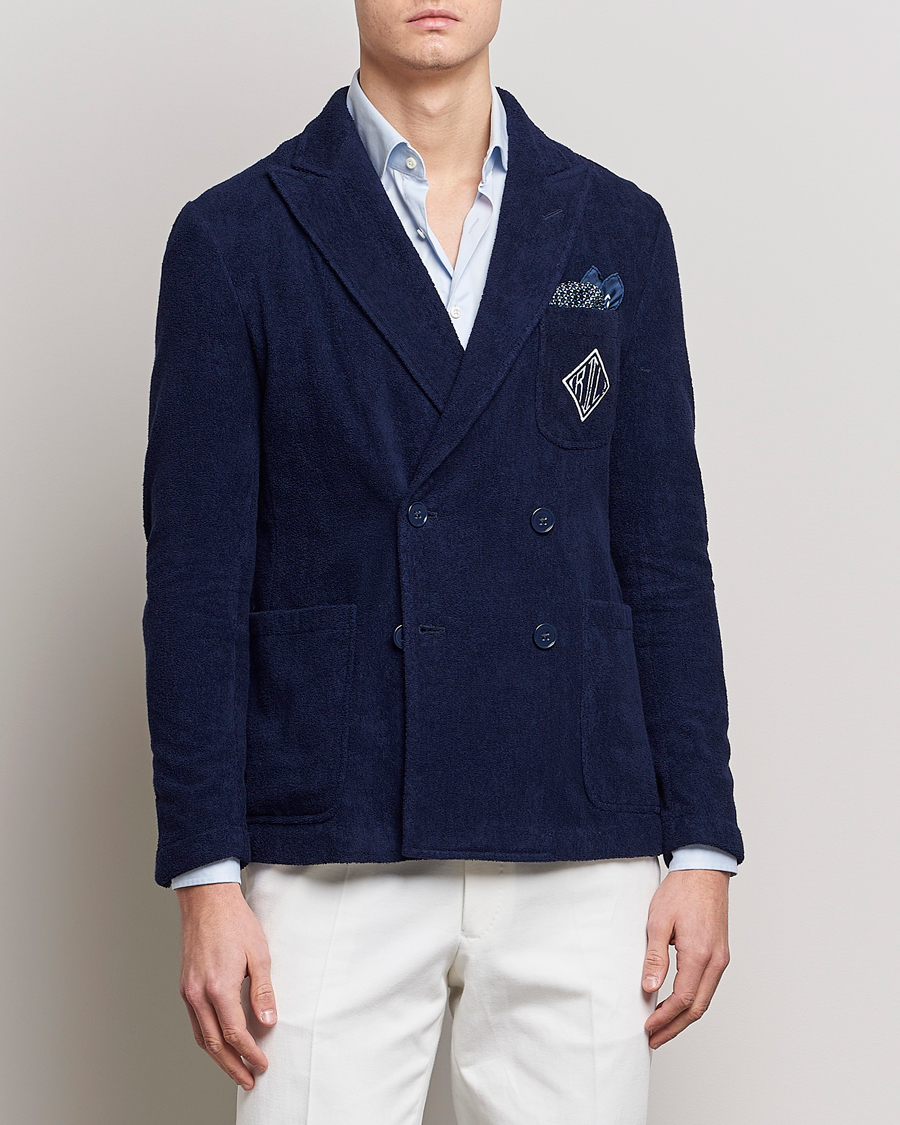 Heren | Blazers | Ralph Lauren Purple Label | Knitted Terry Cloth Blazer Navy