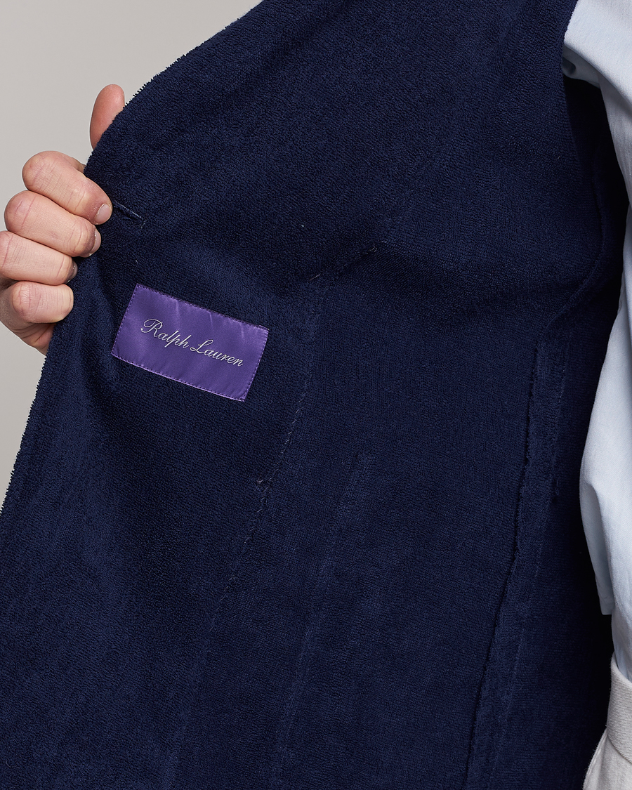 Heren | Blazers | Ralph Lauren Purple Label | Knitted Terry Cloth Blazer Navy