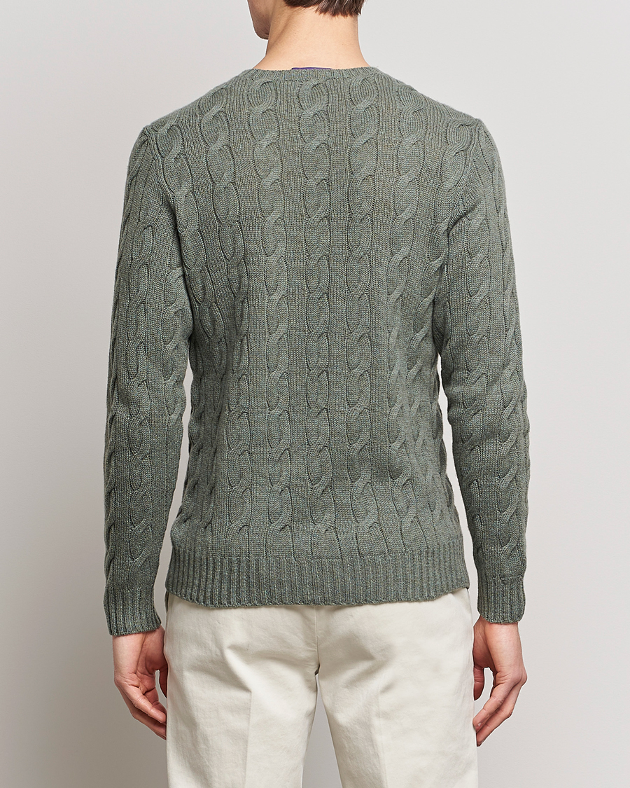 Heren | Truien | Ralph Lauren Purple Label | Cashmere Cable Crew Neck Sweater Sea Spray