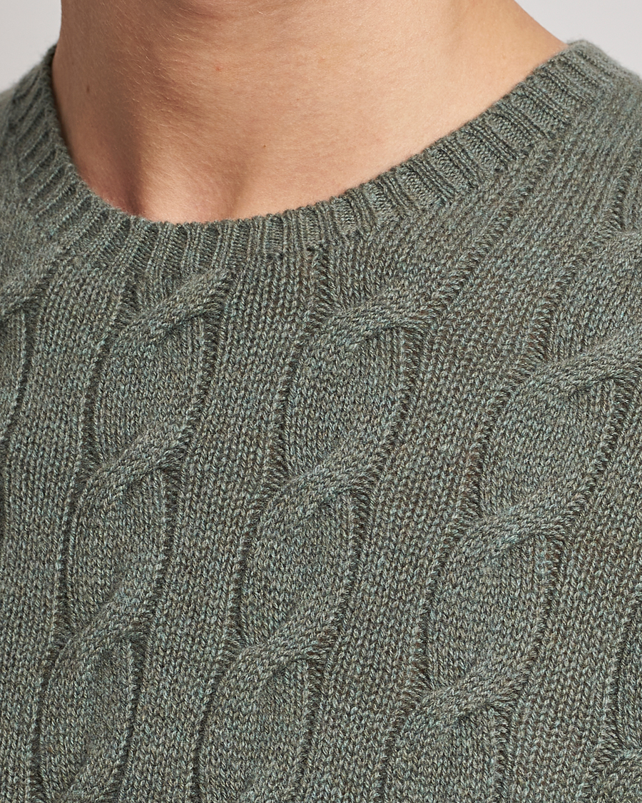 Heren | Truien | Ralph Lauren Purple Label | Cashmere Cable Crew Neck Sweater Sea Spray