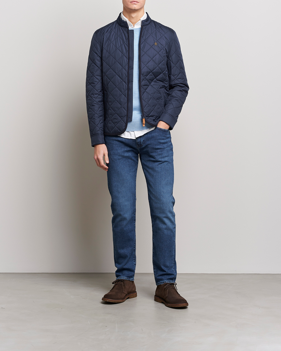 Heren | Jassen | Morris | Teddy Quilted Jacket Old Blue