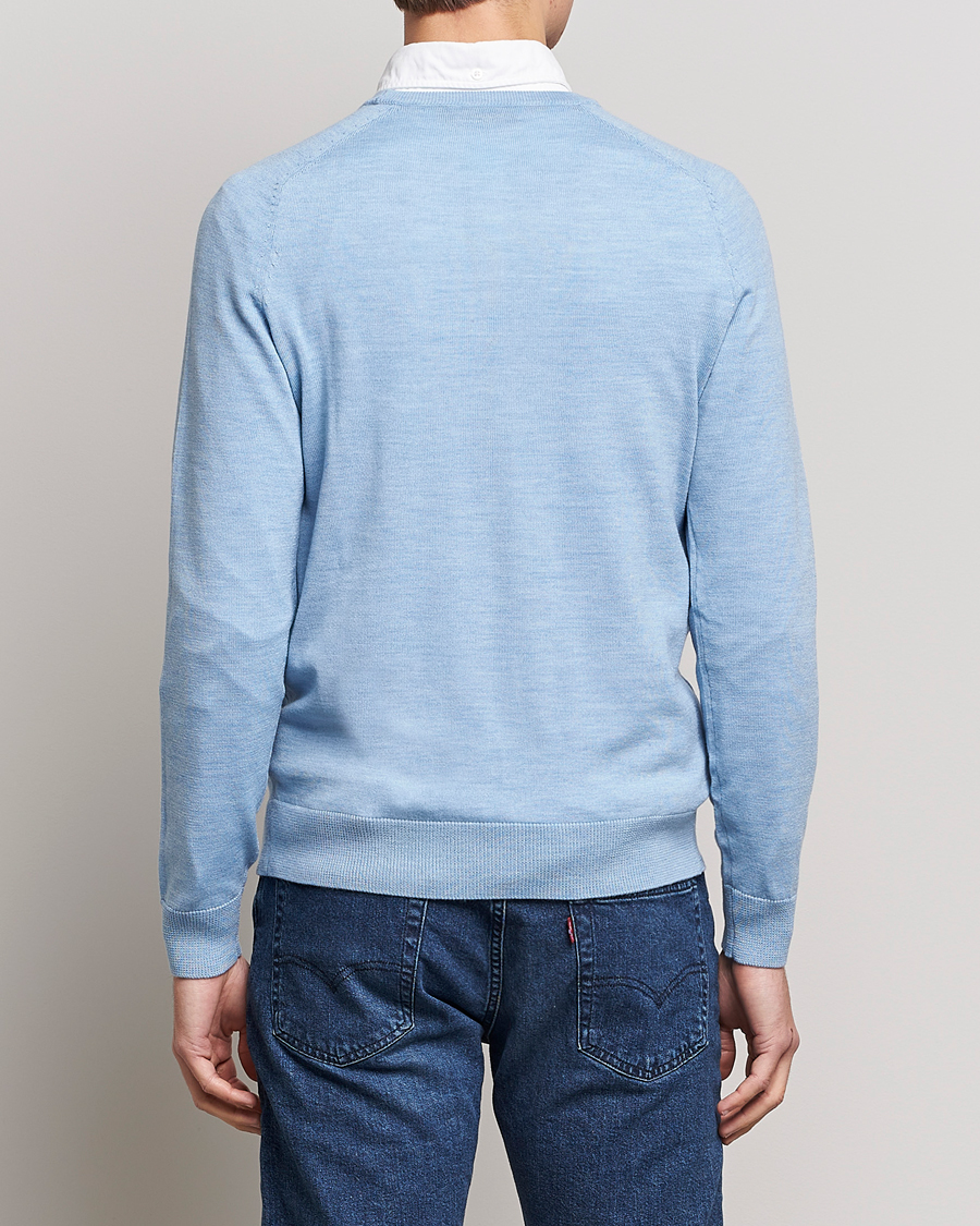 Heren | Truien | Morris | Merino Crew Neck Pullover Light Blue