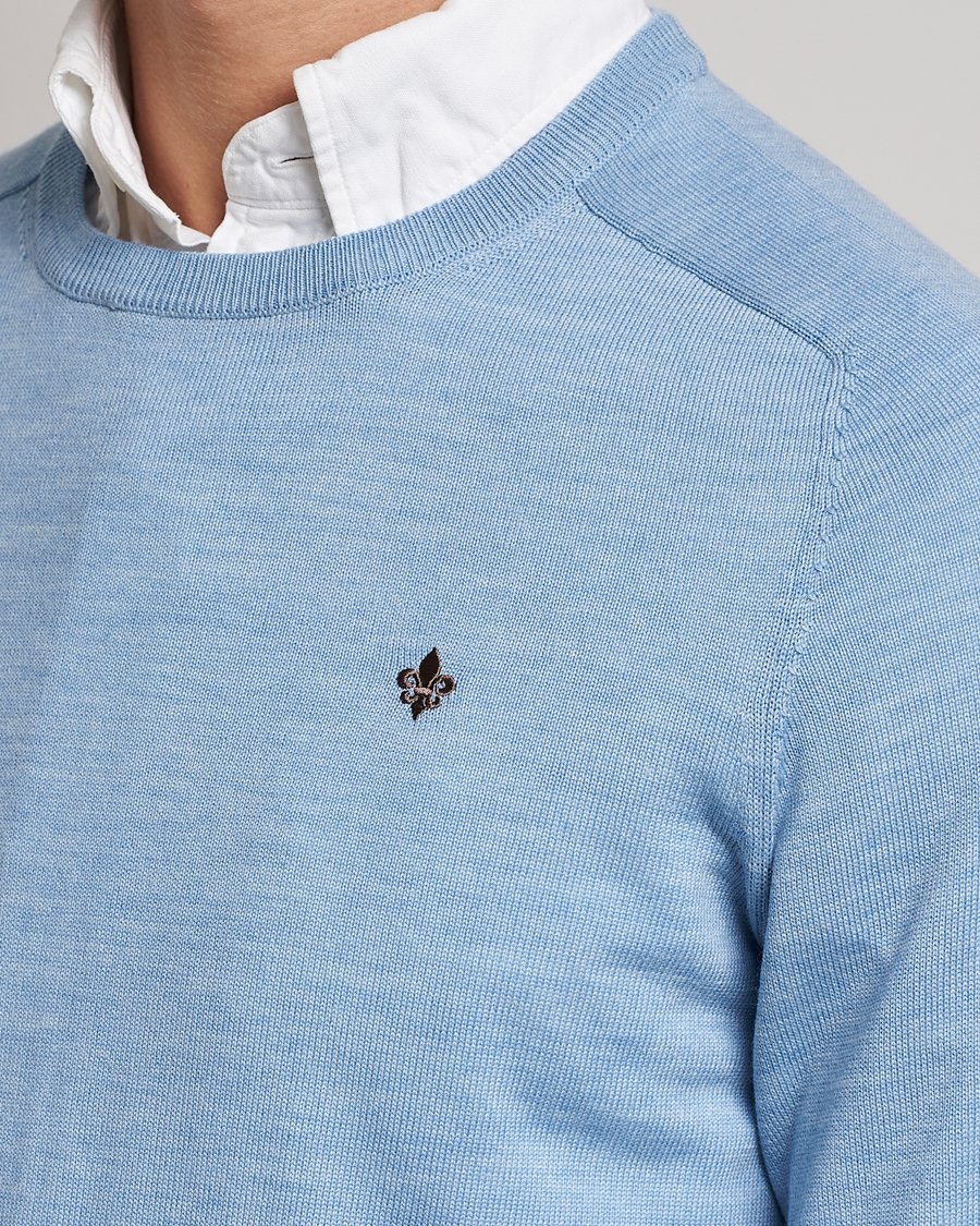 Heren | Truien | Morris | Merino Crew Neck Pullover Light Blue