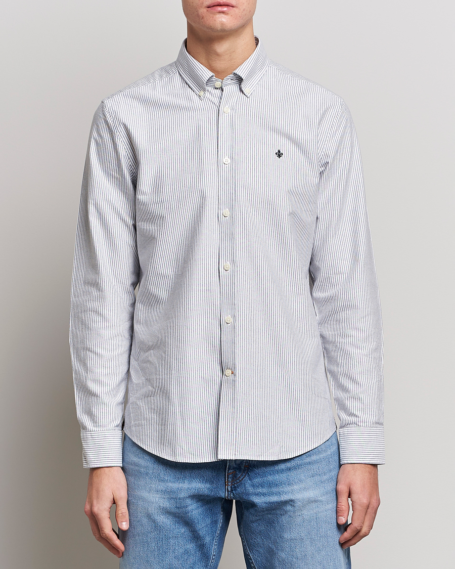 Heren |  | Morris | Douglas Striped Oxford Shirt Blue