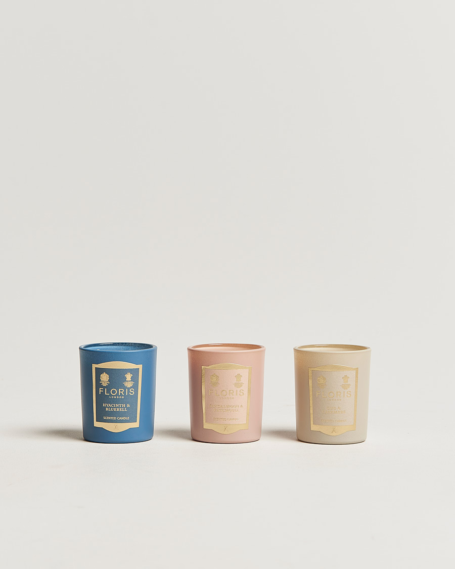 Heren | Geurkaarsen | Floris London | Mini Candle Collection 3x70g 