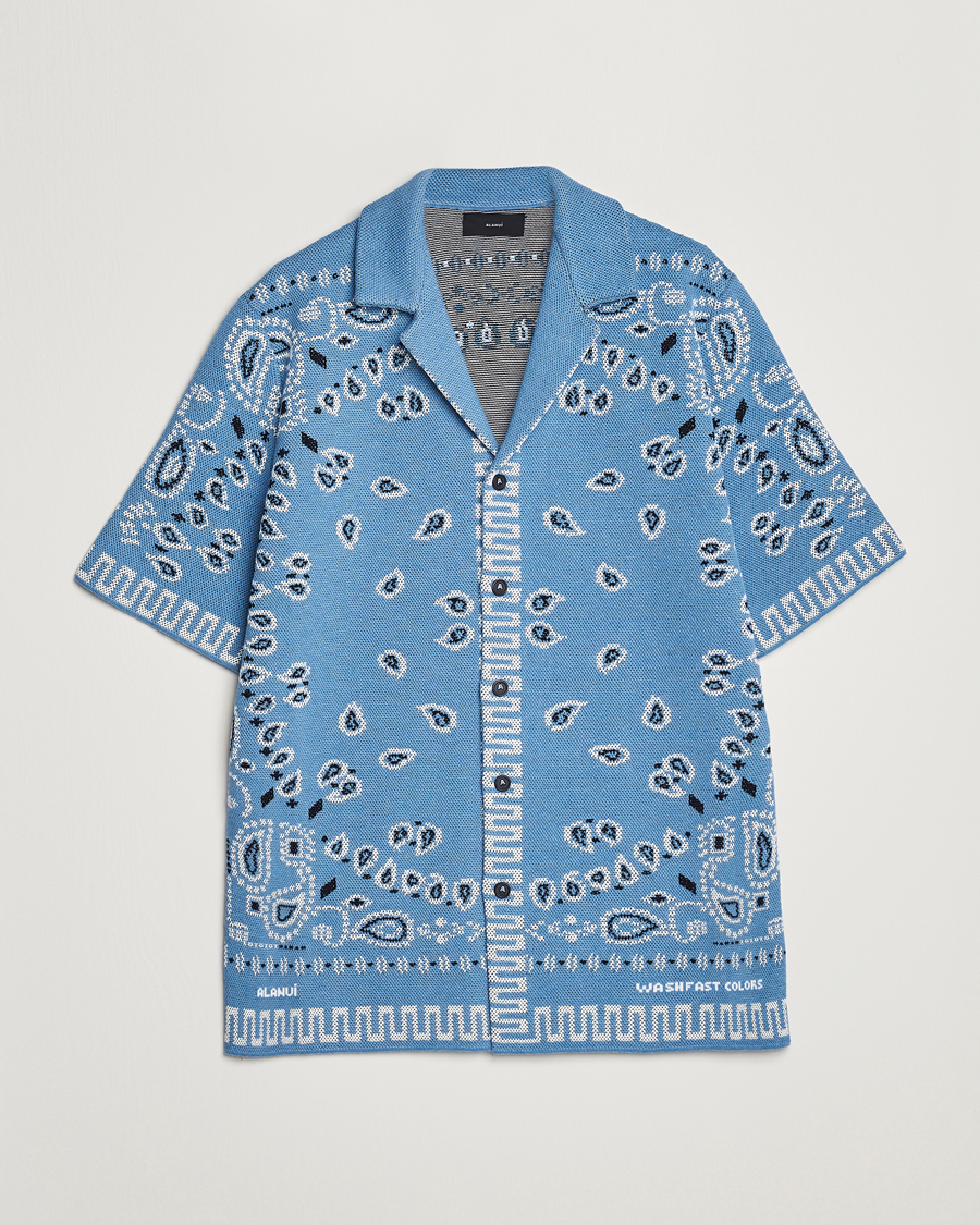Heren | Overhemden | Alanui | Bandana Print Camp Shirt Light Blue