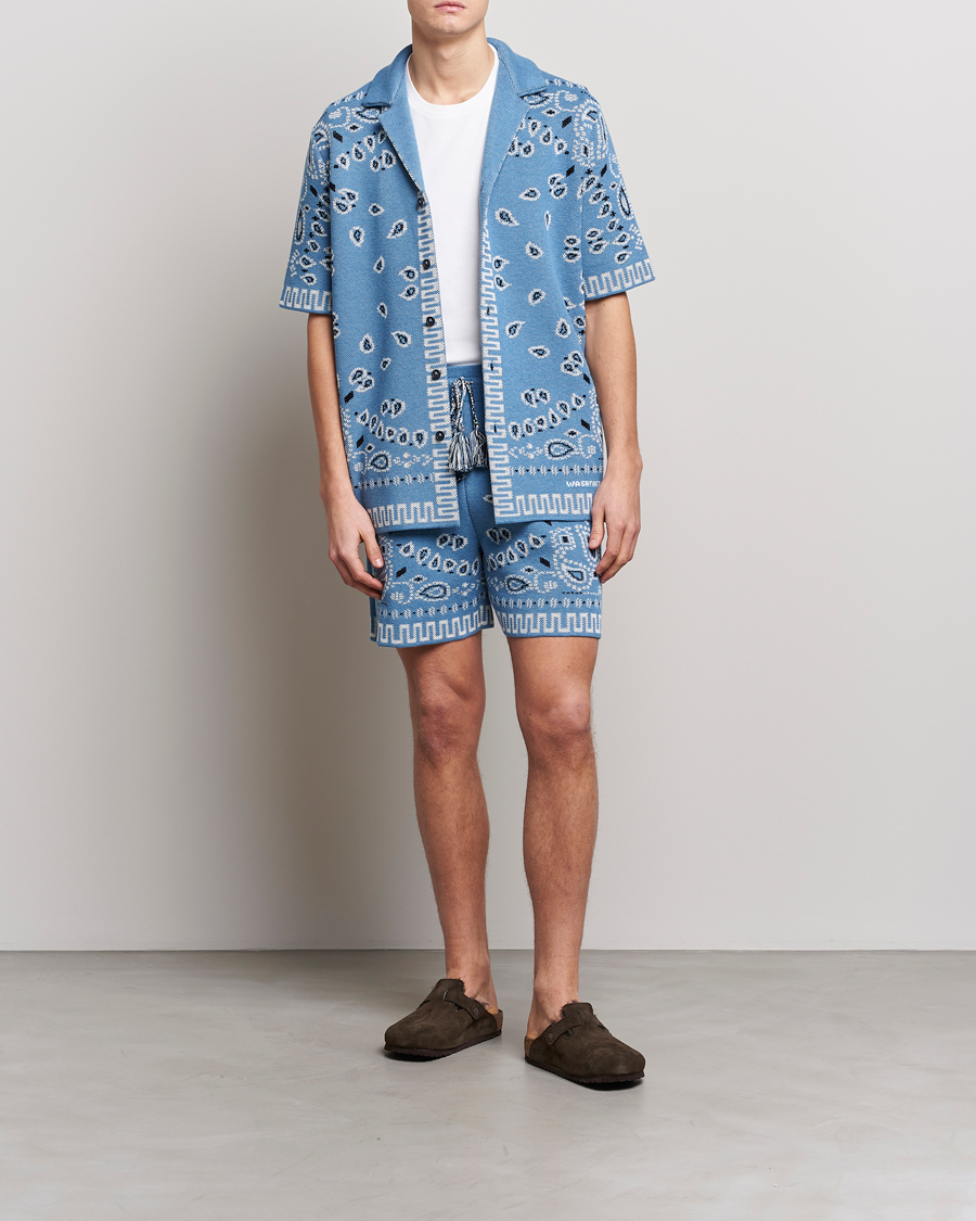 Heren | Overhemden | Alanui | Bandana Print Camp Shirt Light Blue