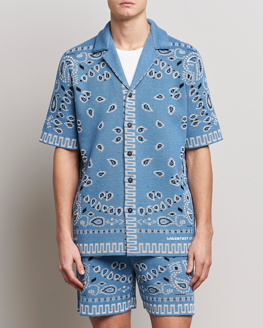 Heren | Overhemden | Alanui | Bandana Print Camp Shirt Light Blue