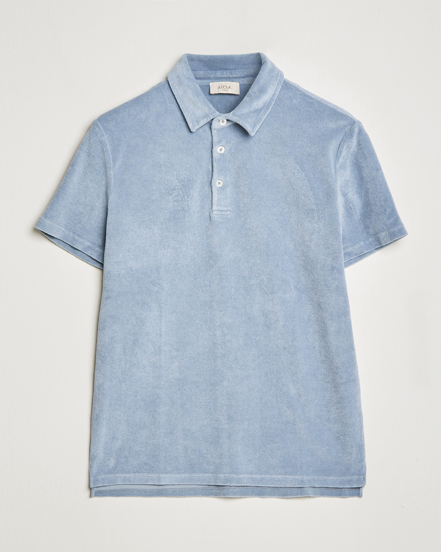 Heren | Polo's | Altea | Short Sleeve Terry Polo Dusty Blue