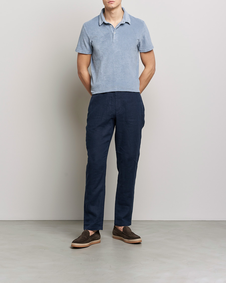 Heren | Polo's | Altea | Short Sleeve Terry Polo Dusty Blue