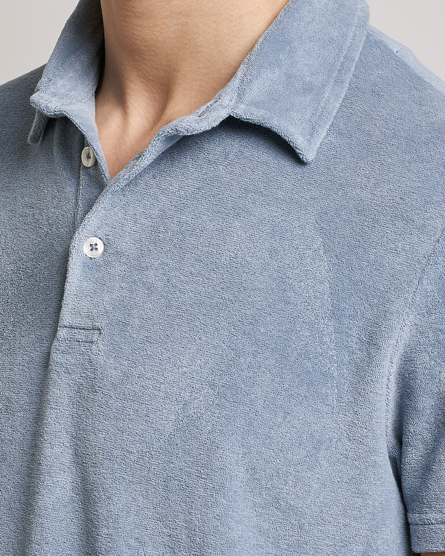 Heren | Polo's | Altea | Short Sleeve Terry Polo Dusty Blue