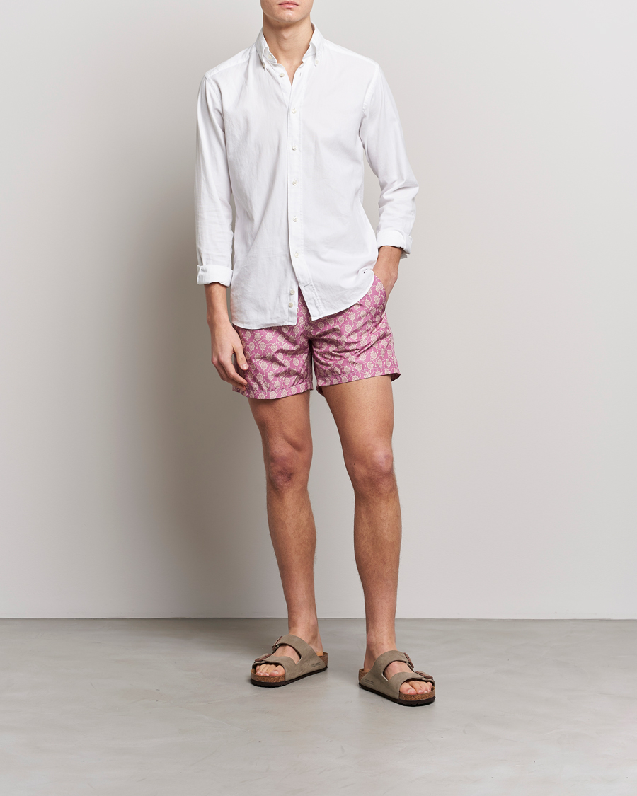 Heren | Zwembroek | Altea | Printed Swim Trunks Pale Burgundy