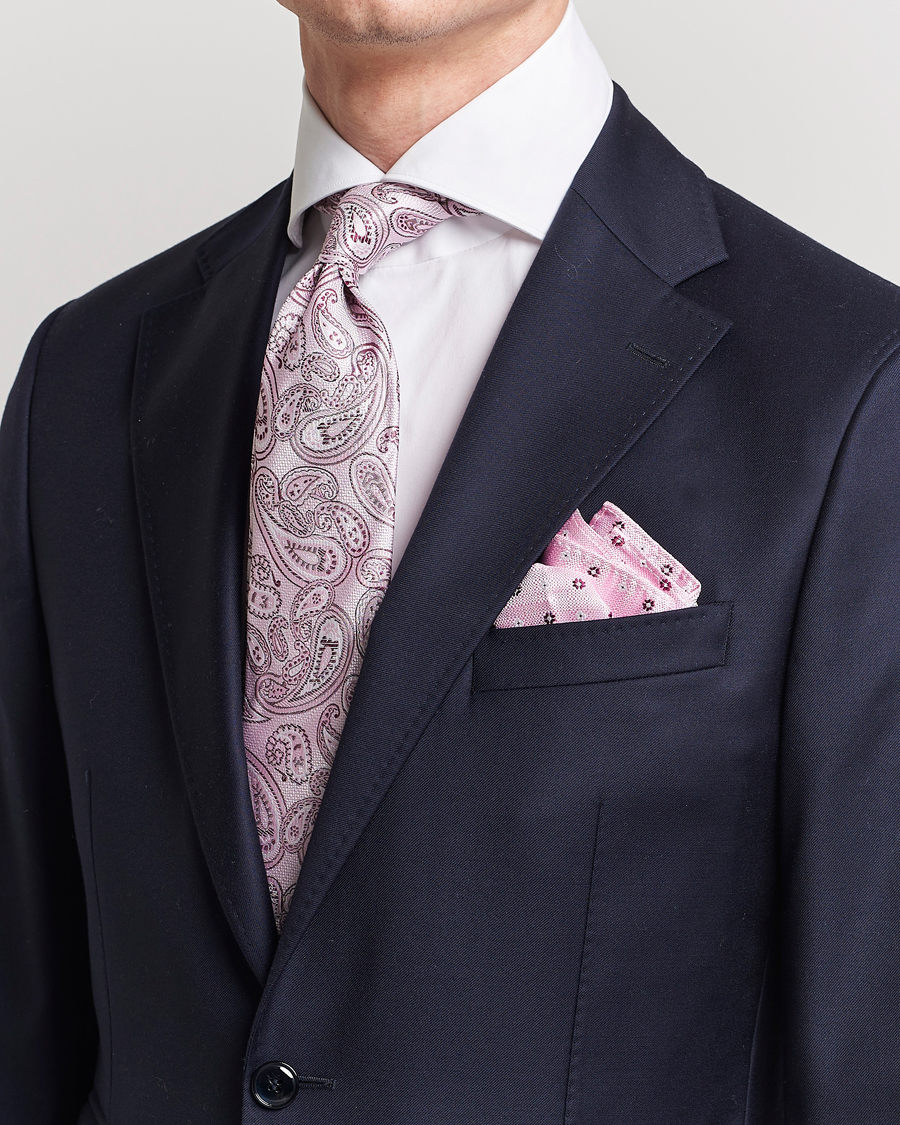 Heren |  | Amanda Christensen | Box Set Silk 8cm Tie With Pocket Square Pink