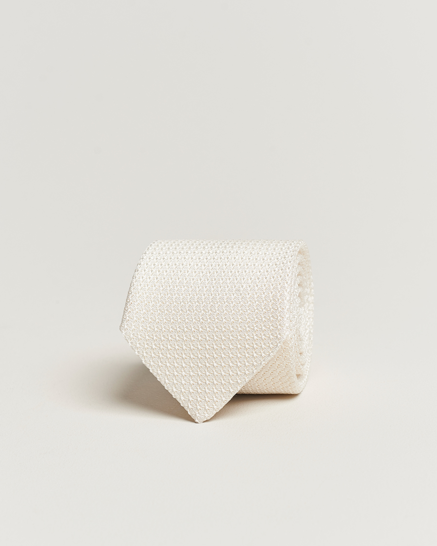 Heren | Stropdassen | Amanda Christensen | Silk Grenadine 8 cm Tie White
