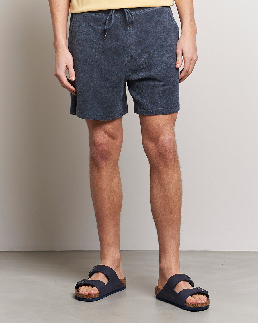 Heren | Korte broek | Bread & Boxers | Terry Drawstring Shorts Smoky Blue