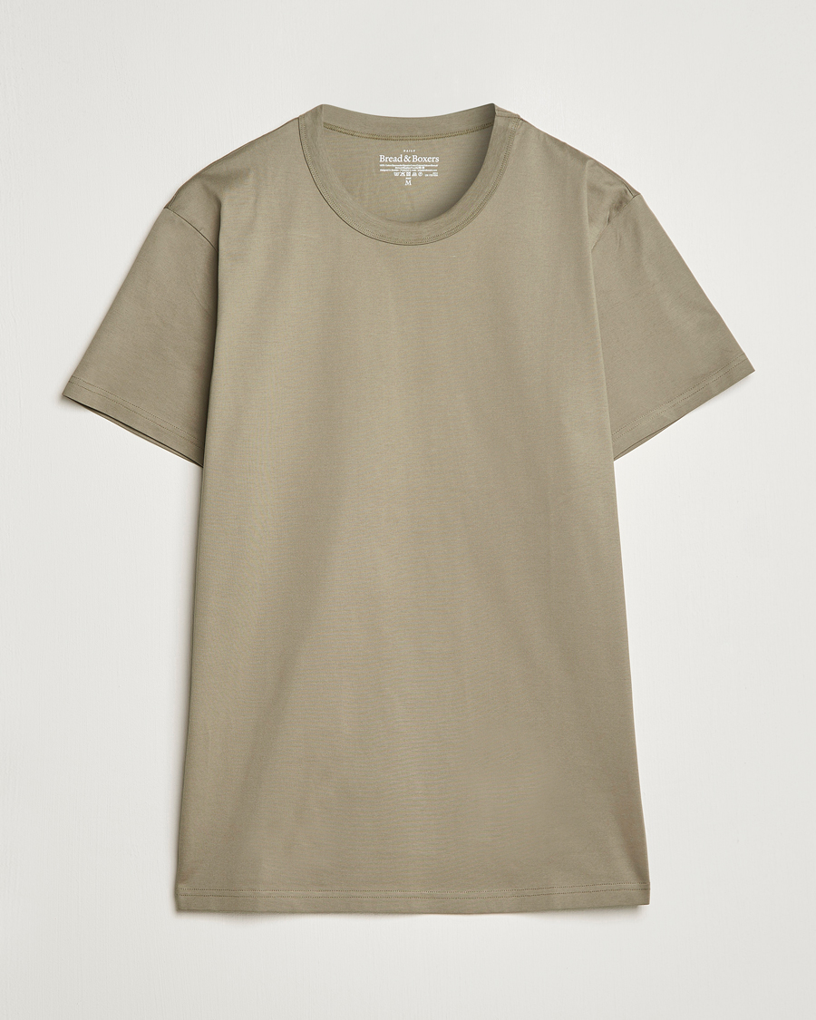 Heren | T-shirts | Bread & Boxers | Heavy Pima Cotton Crew Neck T-Shirt Sage Green