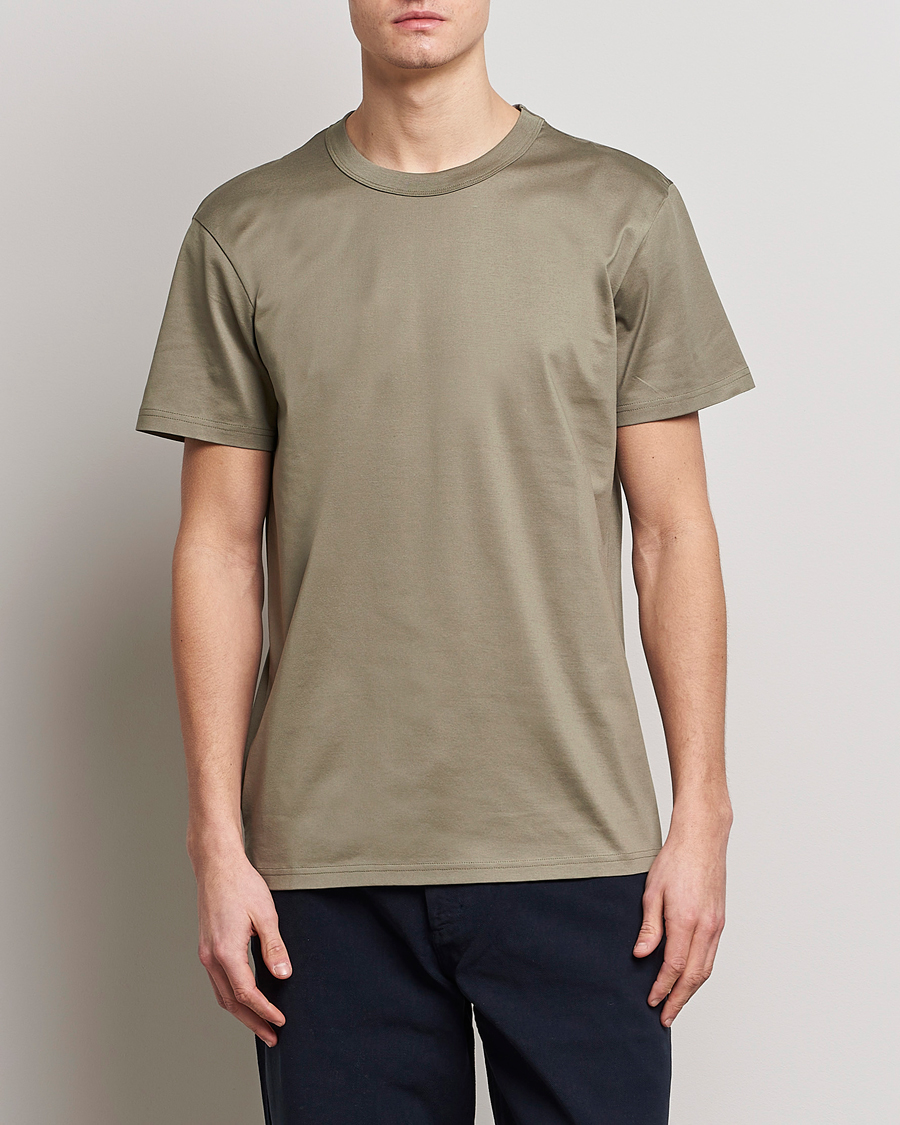 Heren | T-shirts | Bread & Boxers | Heavy Pima Cotton Crew Neck T-Shirt Sage Green