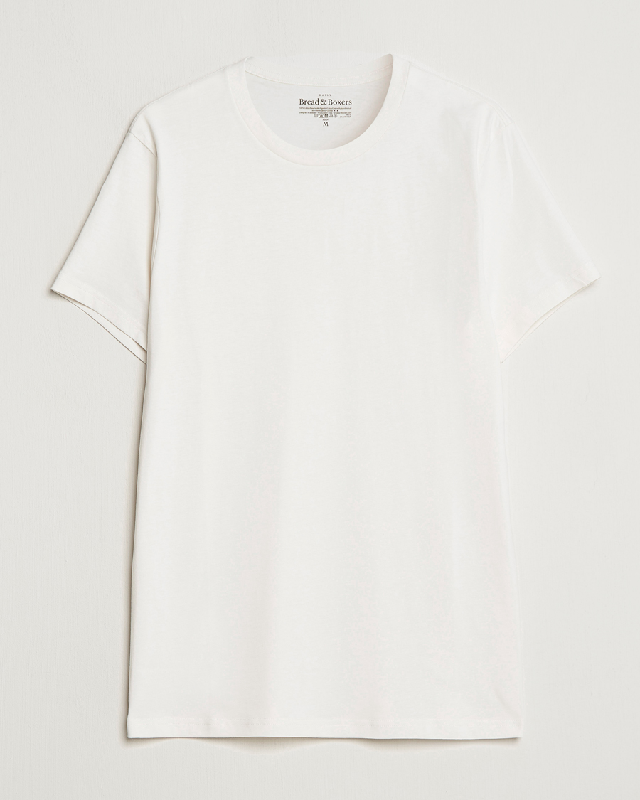 Heren | T-shirts | Bread & Boxers | Heavy Cotton Crew Neck Tee Ivory