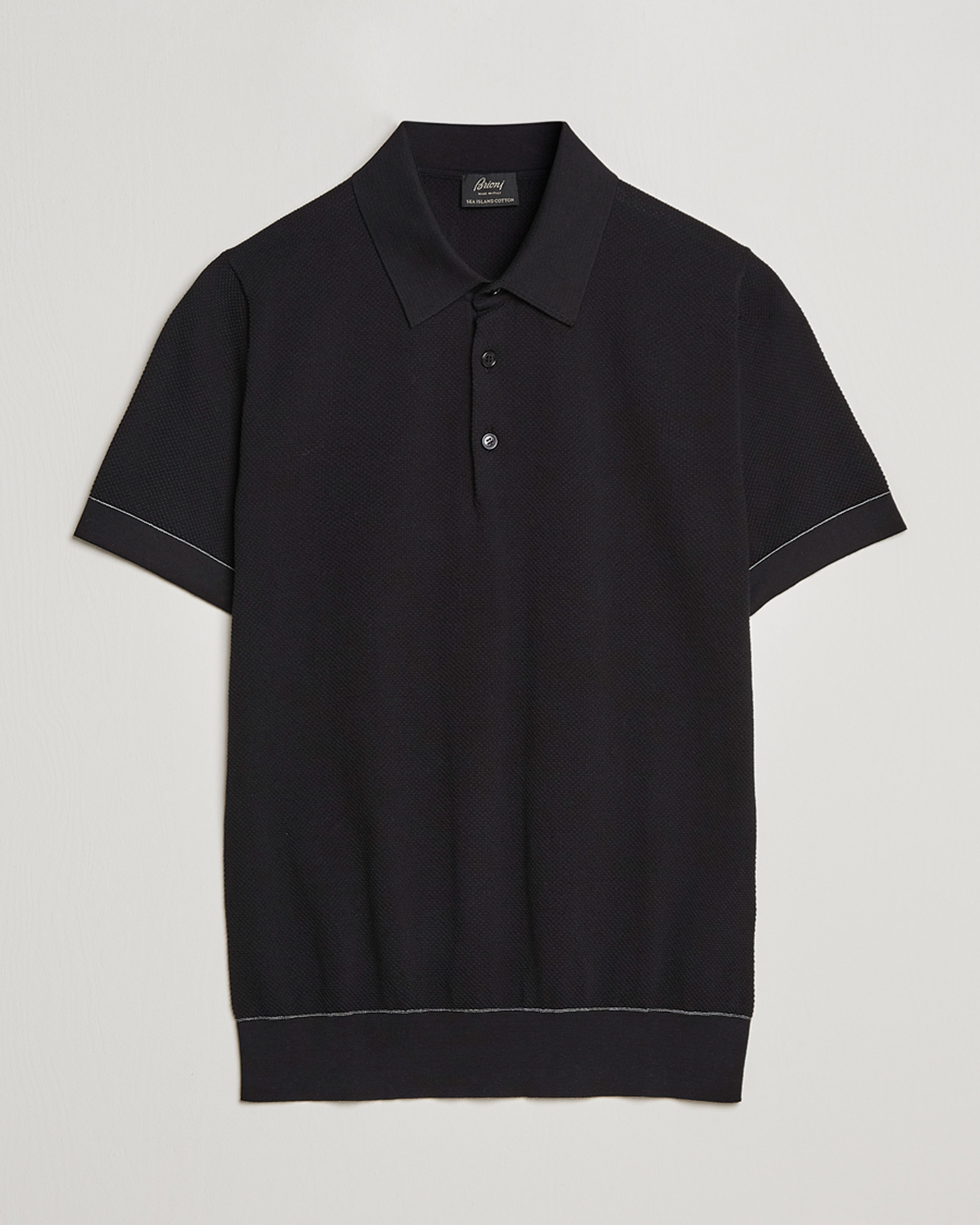 Heren | Truien | Brioni | Sea Island Knit Polo Black