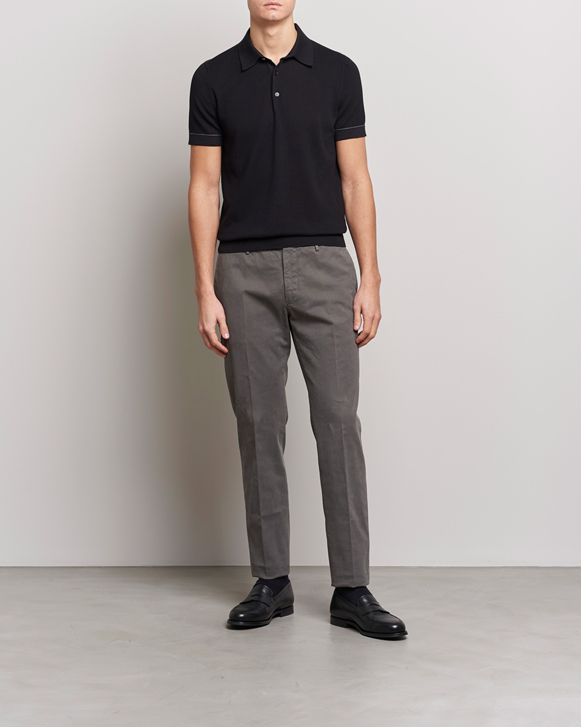 Heren | Truien | Brioni | Sea Island Knit Polo Black