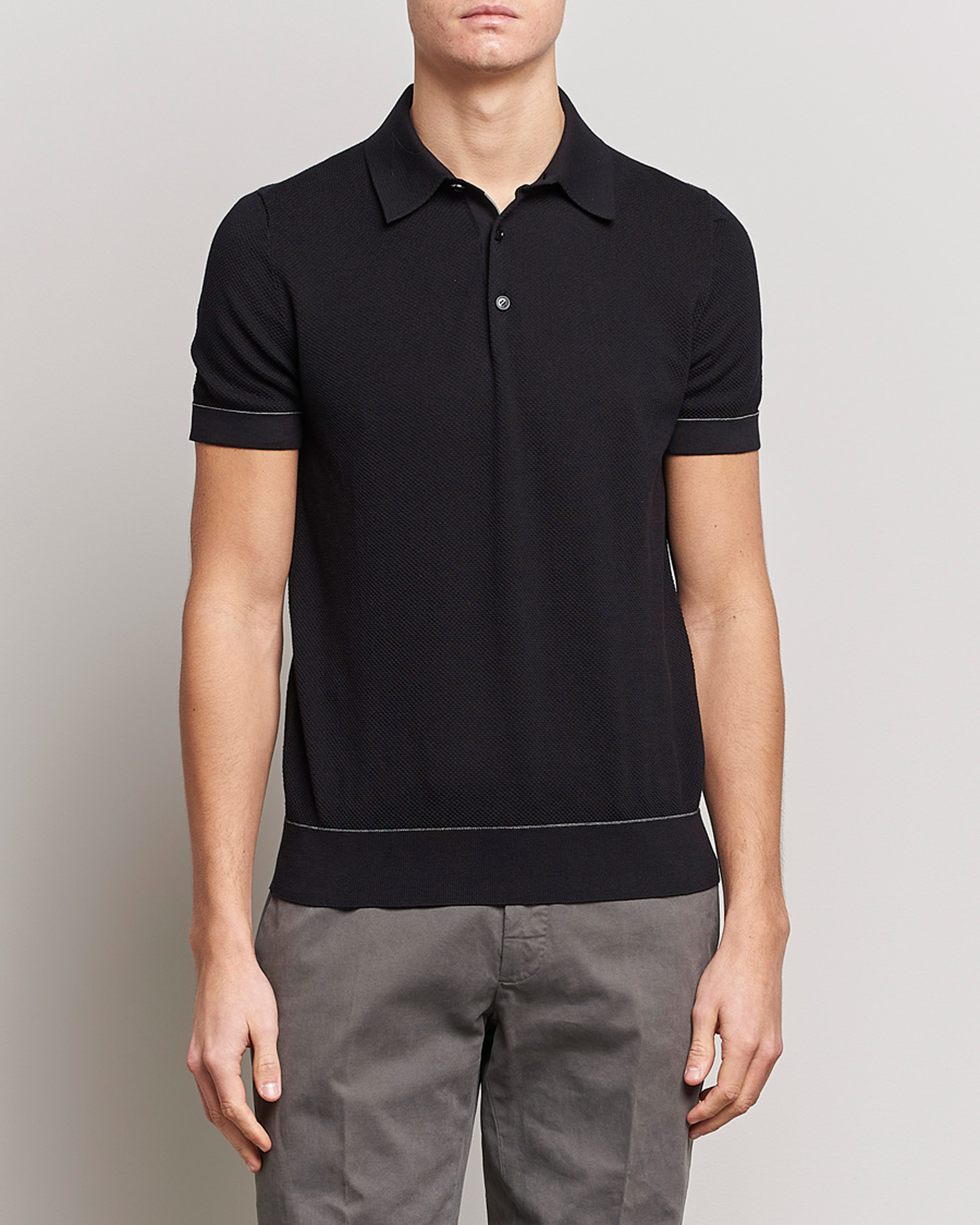 Heren | Truien | Brioni | Sea Island Knit Polo Black