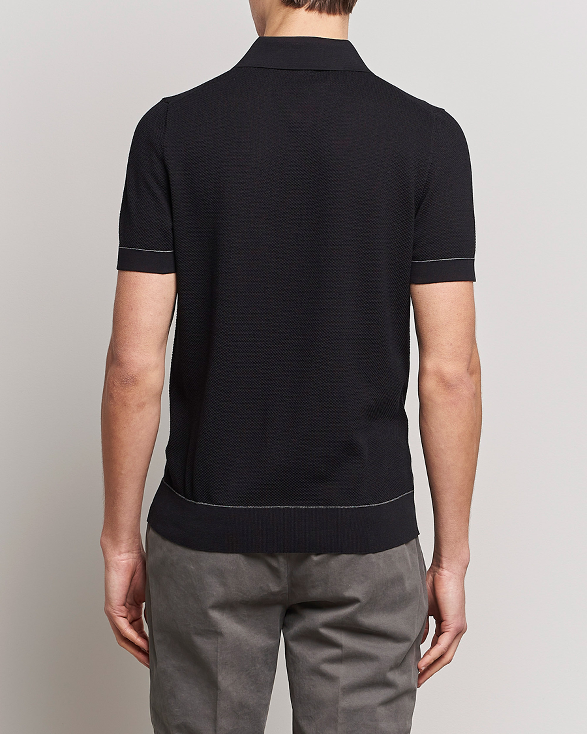 Heren | Truien | Brioni | Sea Island Knit Polo Black