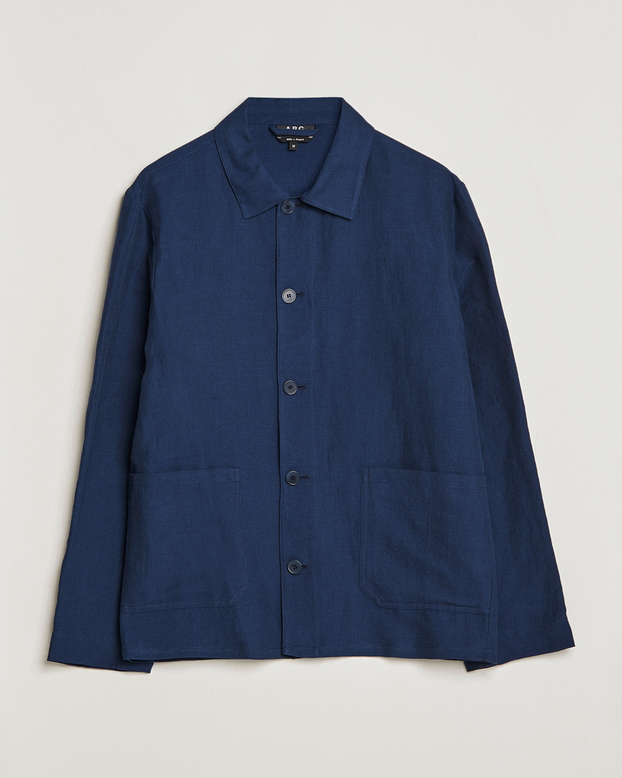 Heren | Jassen | A.P.C. | Kerlouan Linen Chore Jacket Navy
