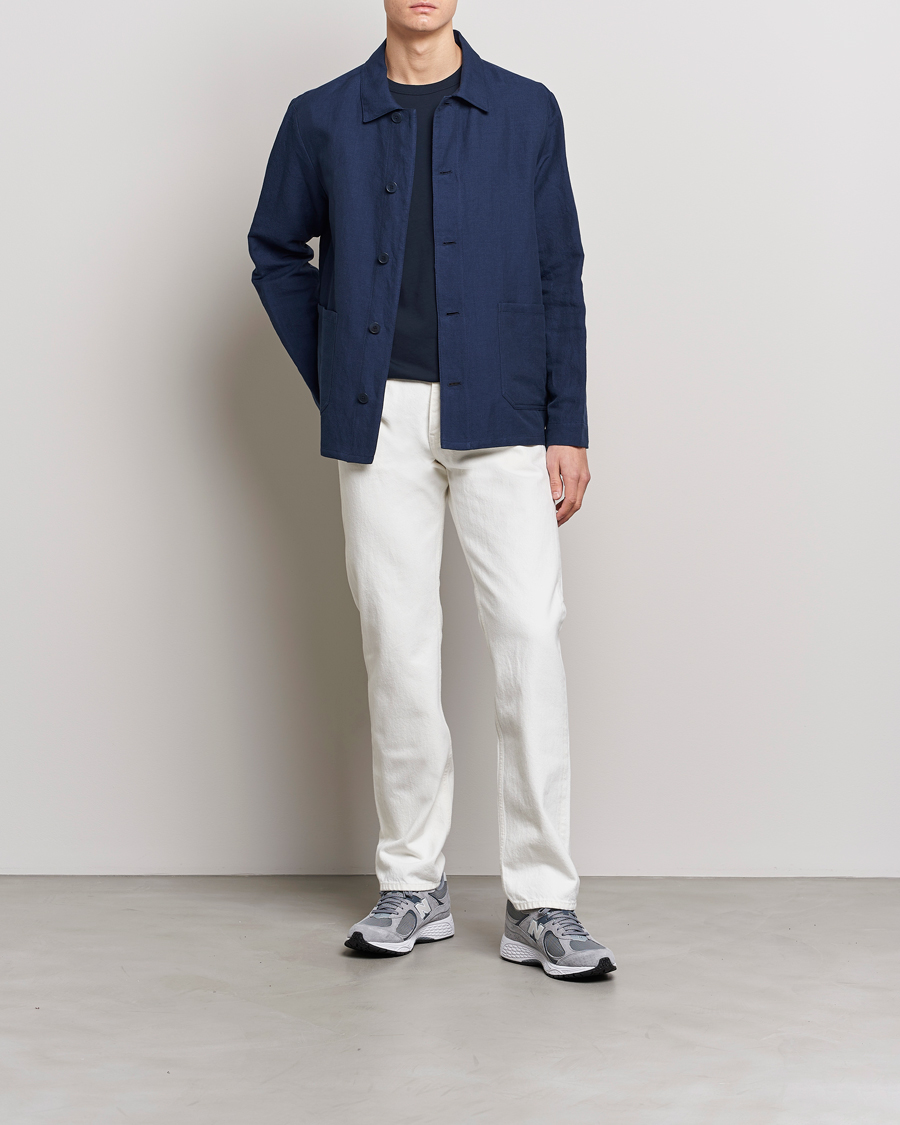 Heren | Jassen | A.P.C. | Kerlouan Linen Chore Jacket Navy