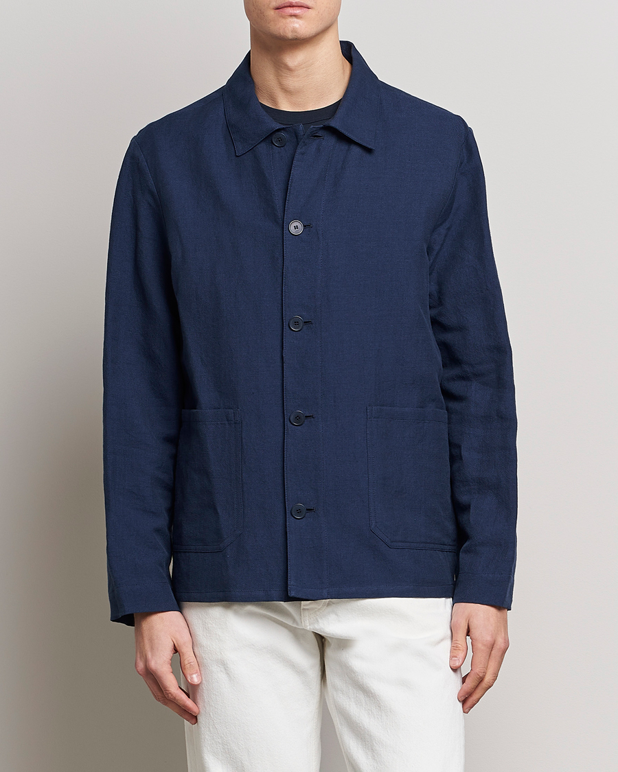 Heren | Jassen | A.P.C. | Kerlouan Linen Chore Jacket Navy