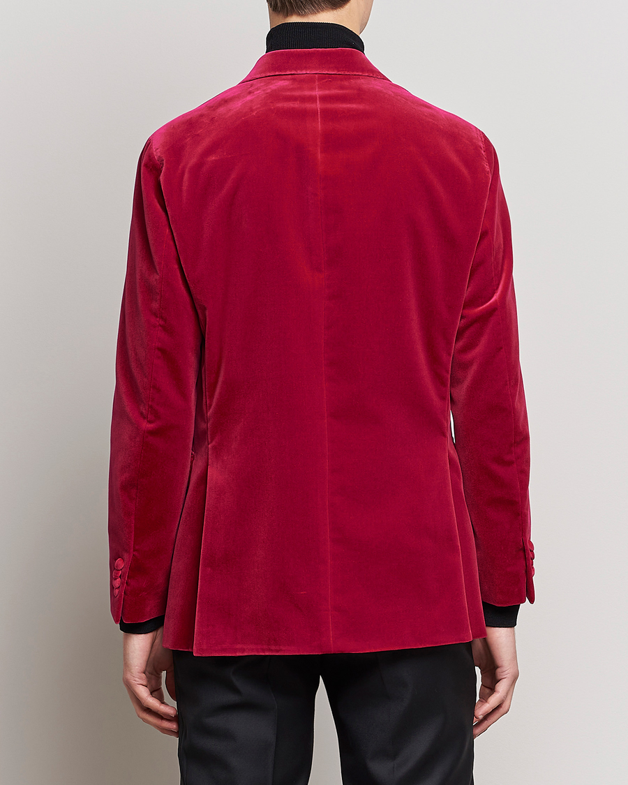 Heren | Blazers | Oscar Jacobson | Farris Double Breasted Velvet Blazer Pink Berries