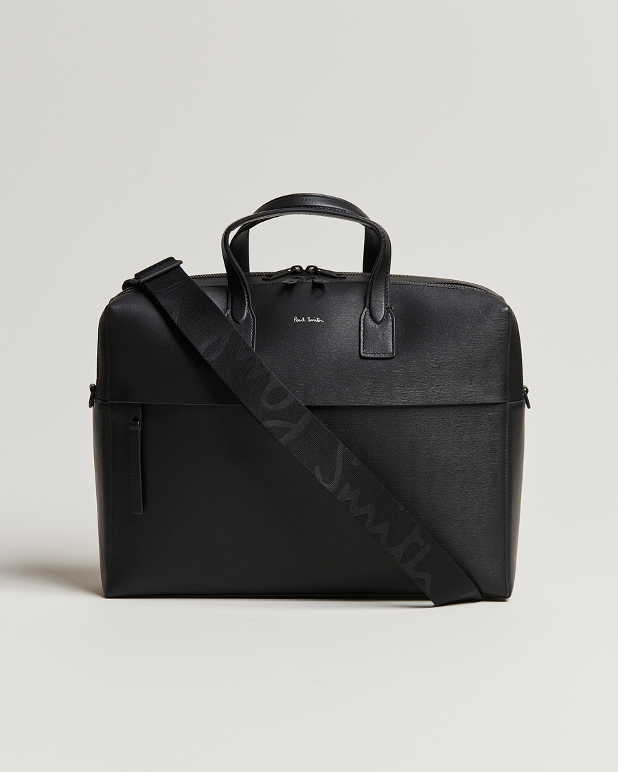 Heren | Paul Smith Leather Double Zip Shoulder Bag Black | Paul Smith | Leather Double Zip Shoulder Bag Black