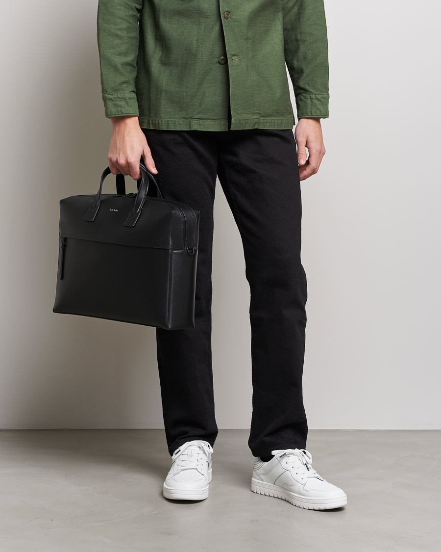 Heren | Paul Smith Leather Double Zip Shoulder Bag Black | Paul Smith | Leather Double Zip Shoulder Bag Black