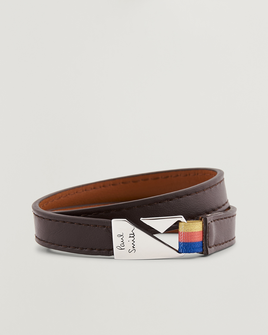 Heren | Paul Smith Leather Hook Wrap Bracelet Brown | Paul Smith | Leather Hook Wrap Bracelet Brown
