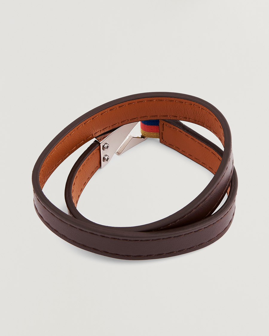 Heren | Paul Smith Leather Hook Wrap Bracelet Brown | Paul Smith | Leather Hook Wrap Bracelet Brown